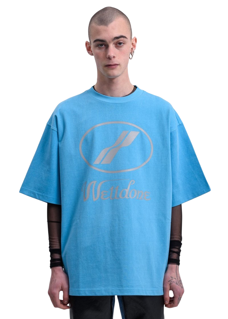 We11done Logo T-Shirt Neon Blue | Hype Vault Kuala Lumpur