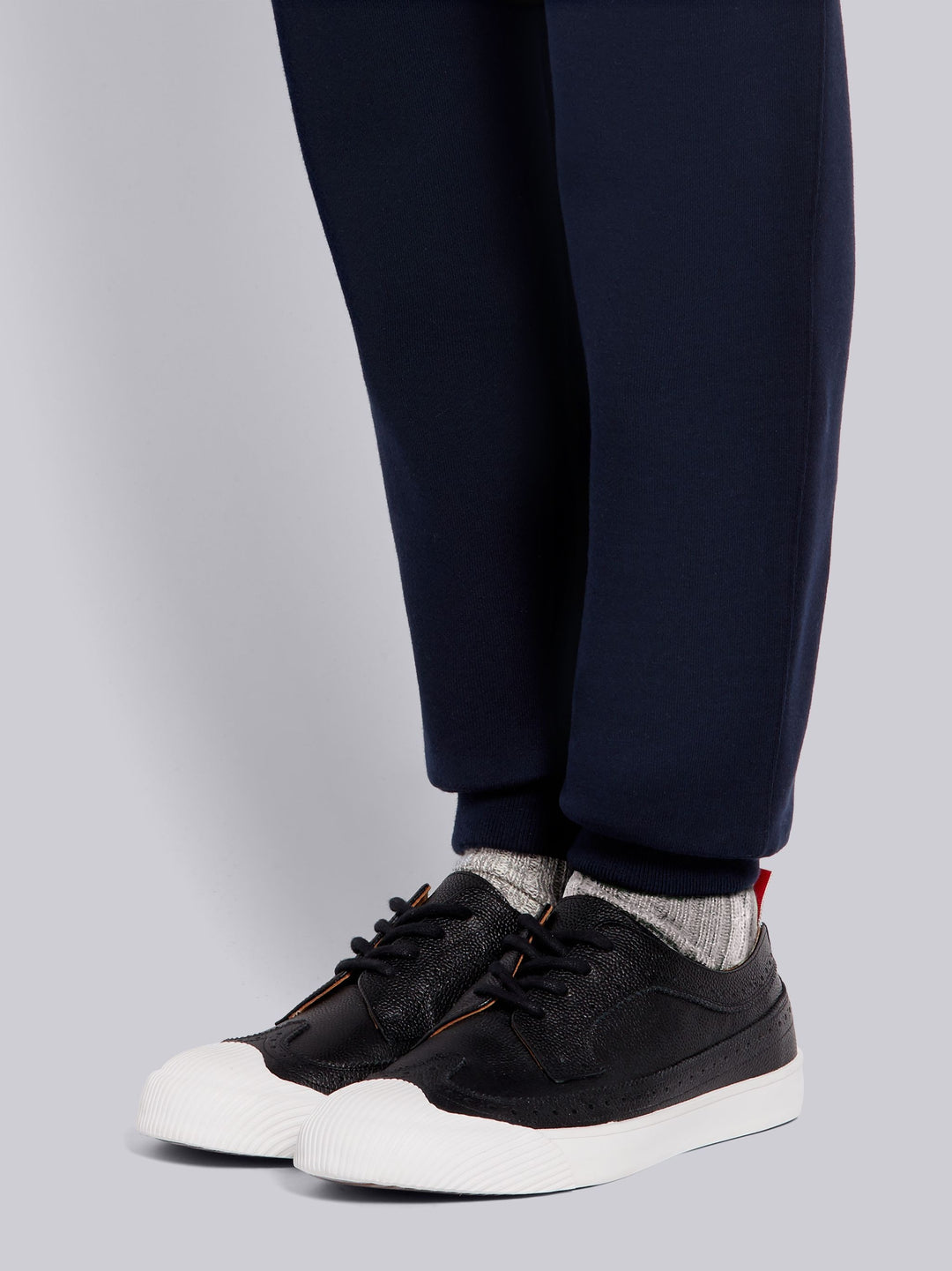 Thom Browne Navy Cotton Loopback Tonal 4-Bar Sweatpants | Hype Vault Kuala Lumpur