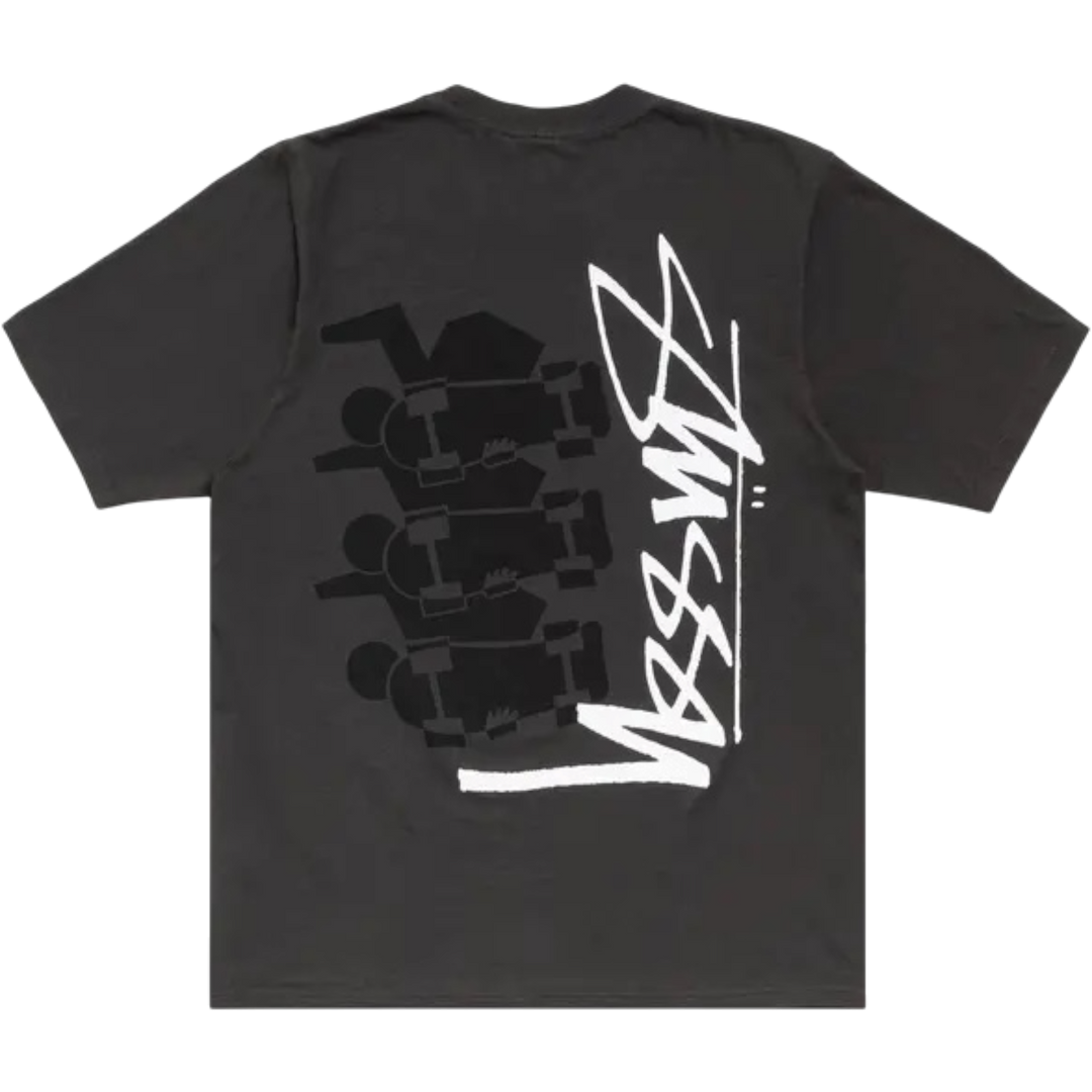 Stüssy Stack Pigment Dyed Tee 'Faded Black' (SS26)