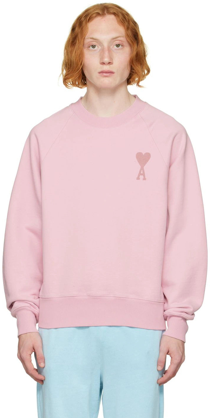 Ami Paris ADC Tonal Boxy Fit Crewneck Pale Pink (SS22)