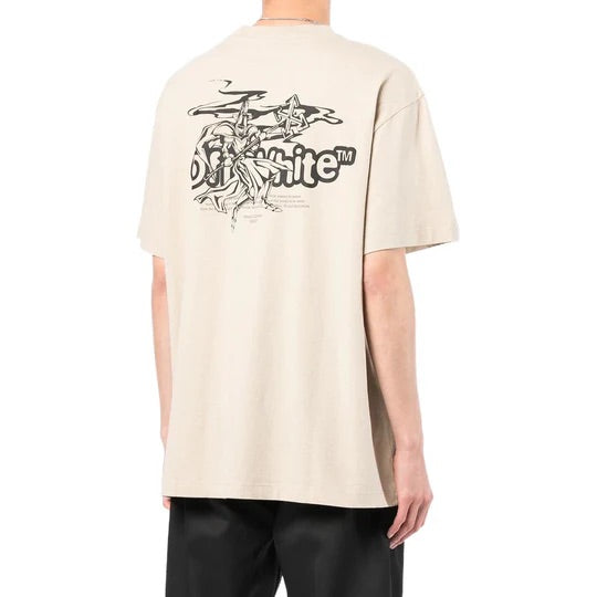 Off-White Warrior Logo Print Oversized Dark Sand T-Shirt | Hype Vault Kuala Lumpur