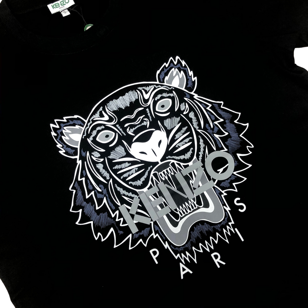 Kenzo Men's Classic Tiger Grey T-Shirt 'Black' - Hype Vault 