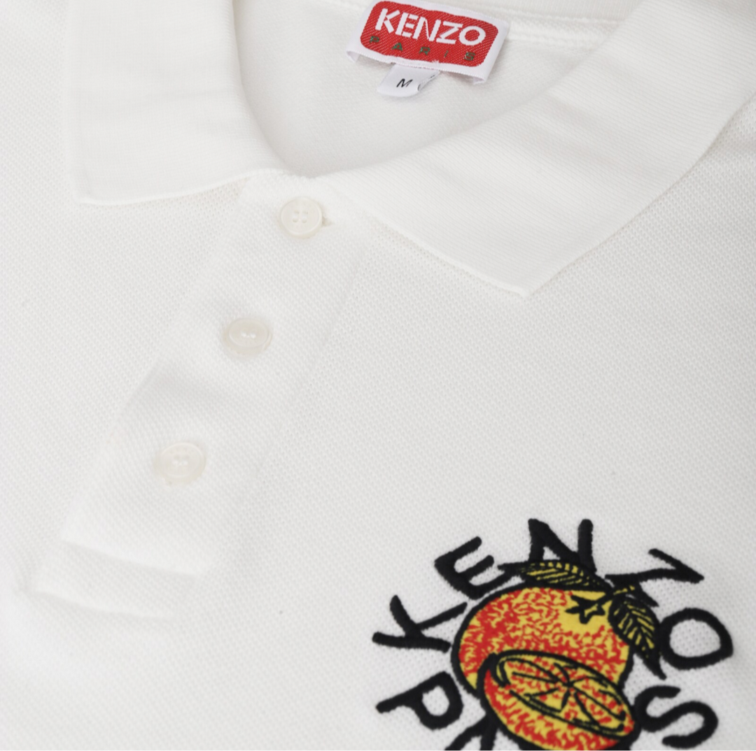 Kenzo White Kenzo Orange Slim-Fit Polo