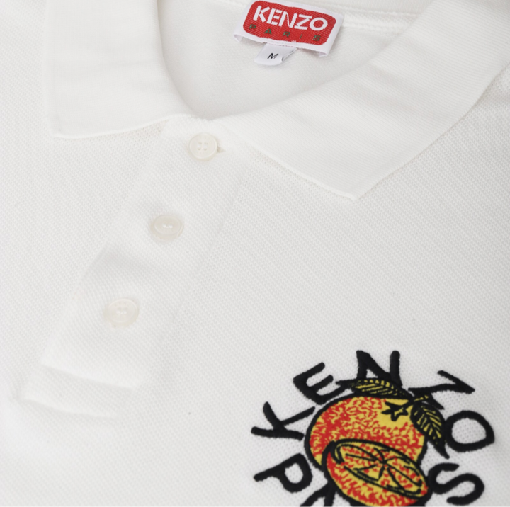 Kenzo White Kenzo Orange Slim-Fit Polo