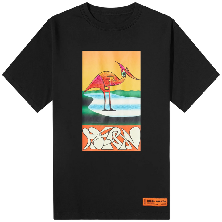 Heron Preston Heron Abstract Oversized T-Shirt Black Orange | Hype Vault Kuala Lumpur 