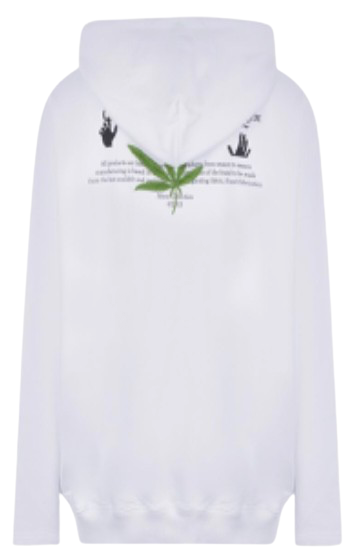 Off-White High Weed Extra Long White Hoodie | Hype Vault Kuala Lumpur