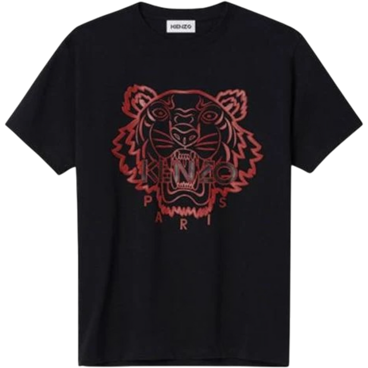 Kenzo Tiger Head Logo Printing Round Neck Short Sleeve 'Black' (SS21) - Hype Vault 