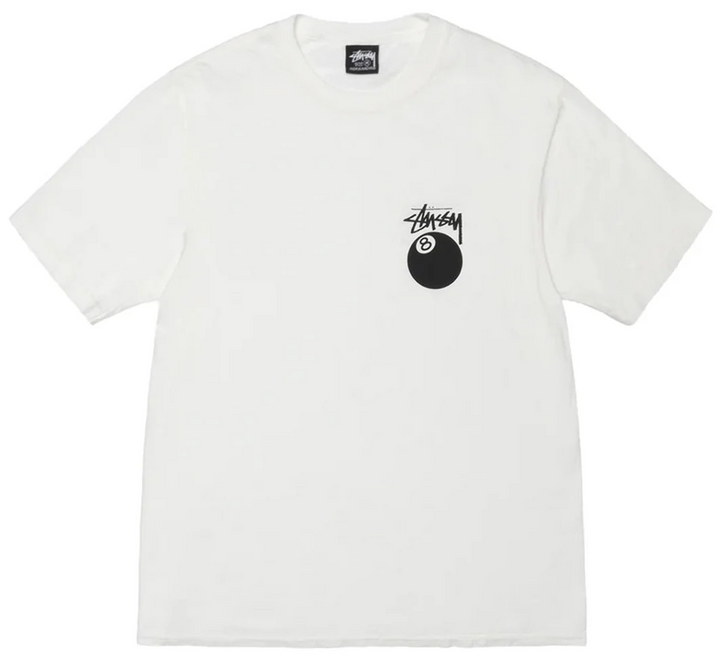 Stussy 8 Ball Pigment Dyed Tee  White (SS24) | Hype Vault Kuala Lumpur | Asia's Top Trusted High-End Sneakers and Streetwear Store | Guaranteed 100% authentic