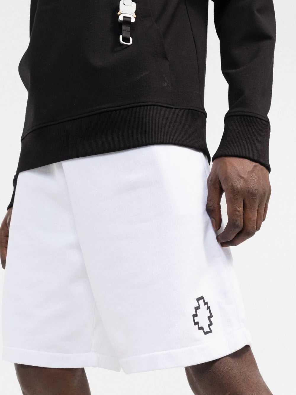 Marcelo Burlon Tempera Cross Basket Shorts White Black | Hype Vault Kuala Lumpur