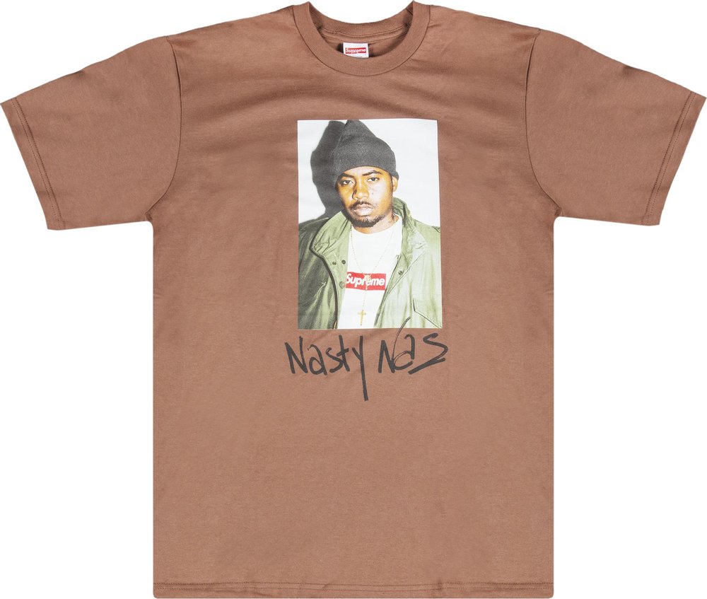 Supreme Nas Tee Brown | Hype Vault Kuala Lumpur | Asia's Top Trusted High-End Sneakers and Streetwear Store