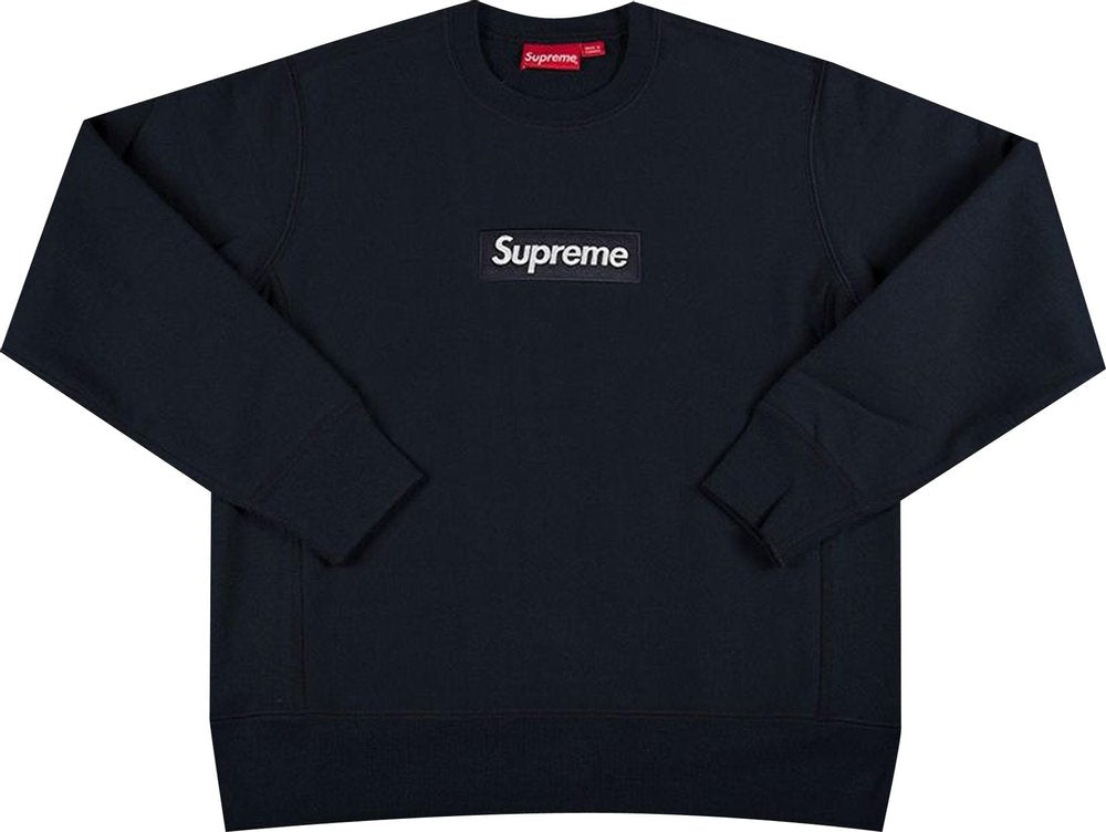Supreme Box Logo Crewneck Navy | Hype Vault Kuala Lumpur | Asia's Top Trusted High-End Sneakers and Streetwear Store