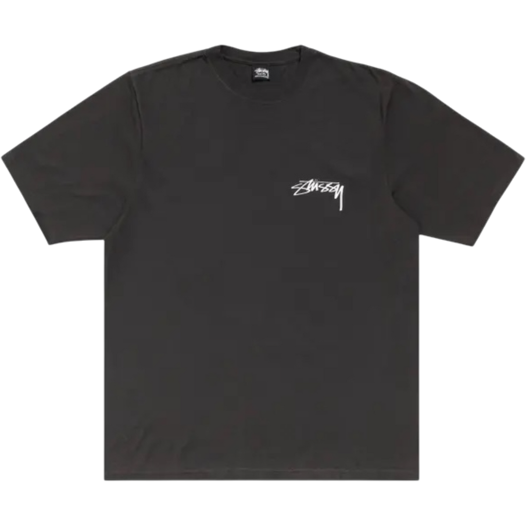 Stüssy Stack Pigment Dyed Tee 'Faded Black' (SS26)