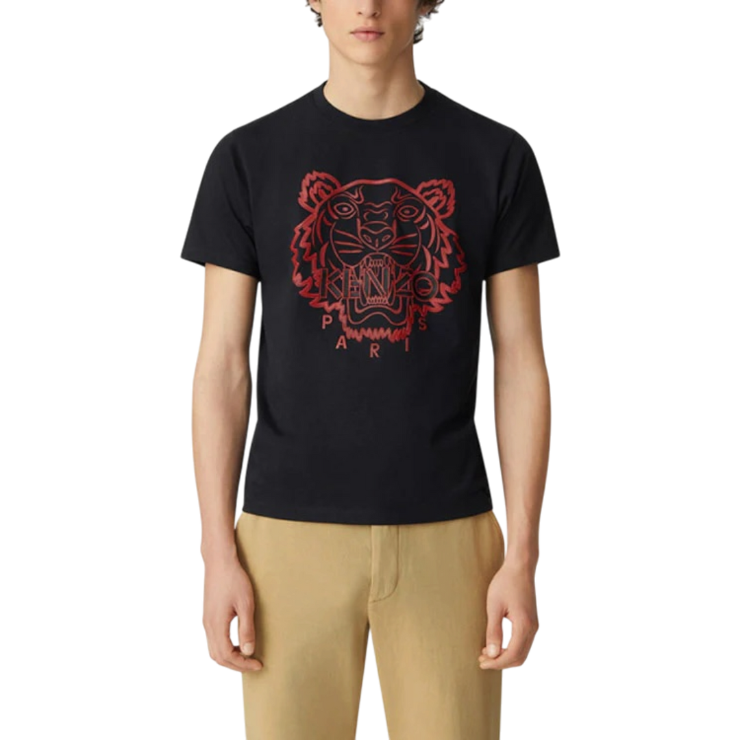 Kenzo Tiger Head Logo Printing Round Neck Short Sleeve 'Black' (SS21) - Hype Vault 