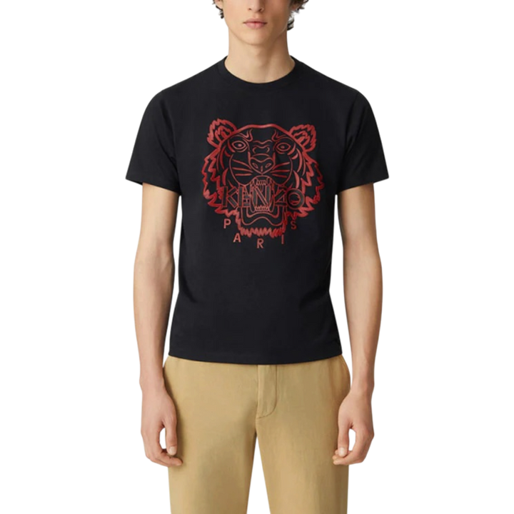Kenzo Tiger Head Logo Printing Round Neck Short Sleeve 'Black' (SS21) - Hype Vault 