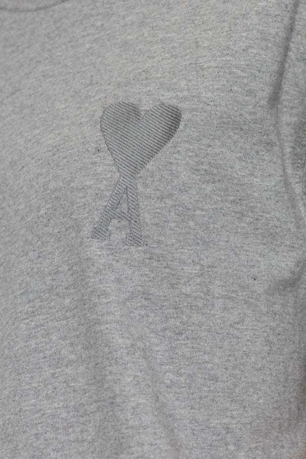 Ami Paris Tonal De Coeur Tee ‘Grey’ (SS22) | Hype Vault