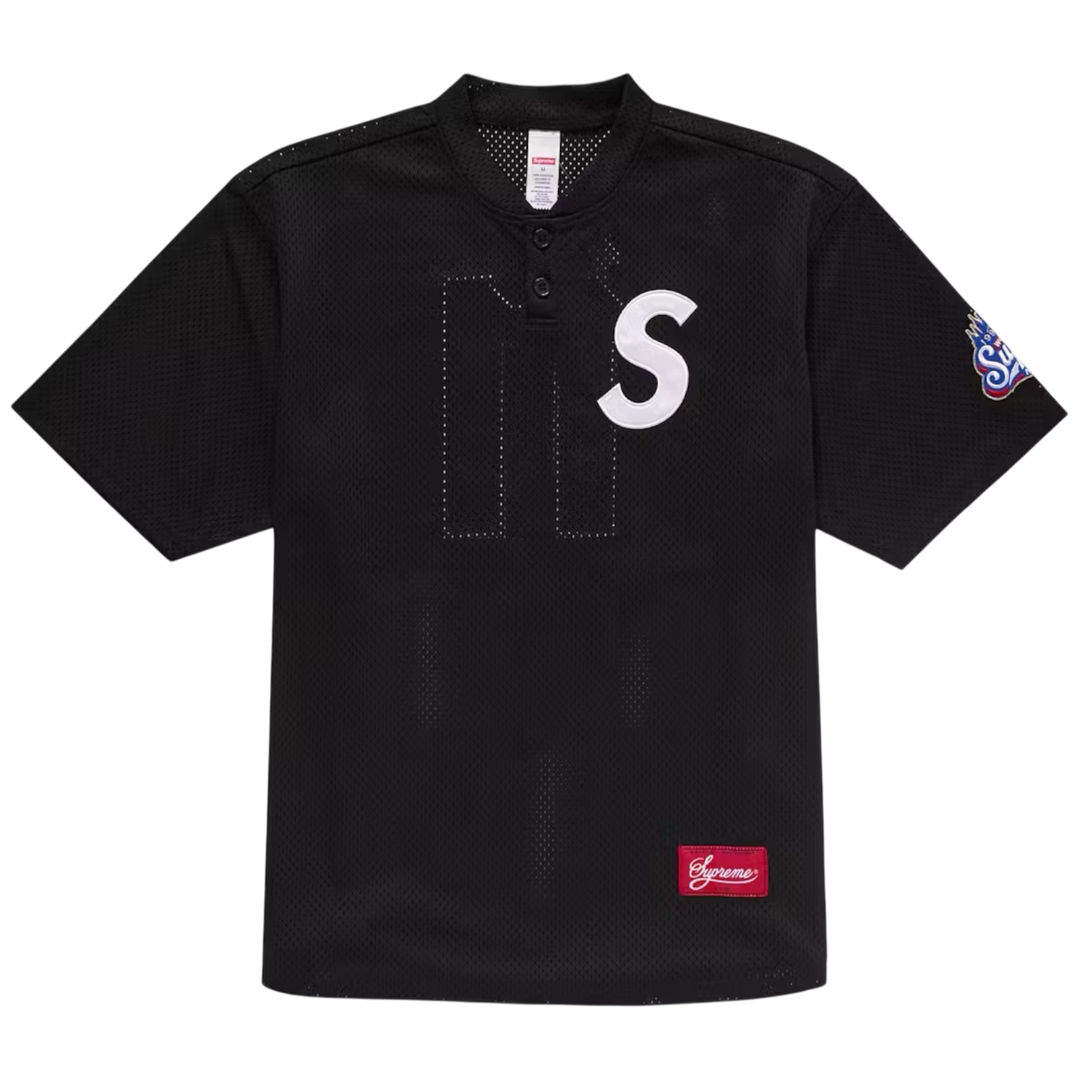 Supreme S Logo Baseball Henley ‘Black’ (SS25)