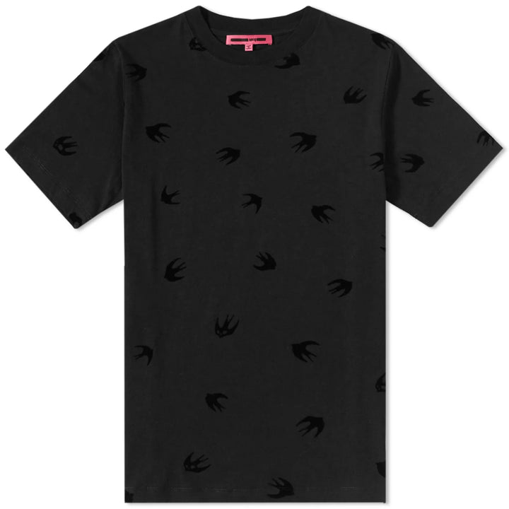 McQ Alexander McQueen Flocked Swallow Darkest Black T-Shirt Black | Hype Vault Kuala Lumpur