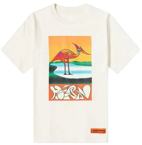 Heron Preston Heron Abstract Oversized T-Shirt White Orange | Hype Vault Kuala Lumpur 