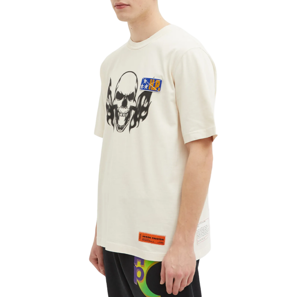 Heron Preston Flaming Skull T-Shirt Off White | Hype Vault Kuala Lumpur 