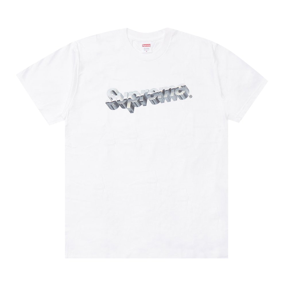 Supreme Chrome Logo Tee White  | Hype Vault Kuala Lumpur | Asia's Top Trusted High-End Sneakers and Streetwear Store