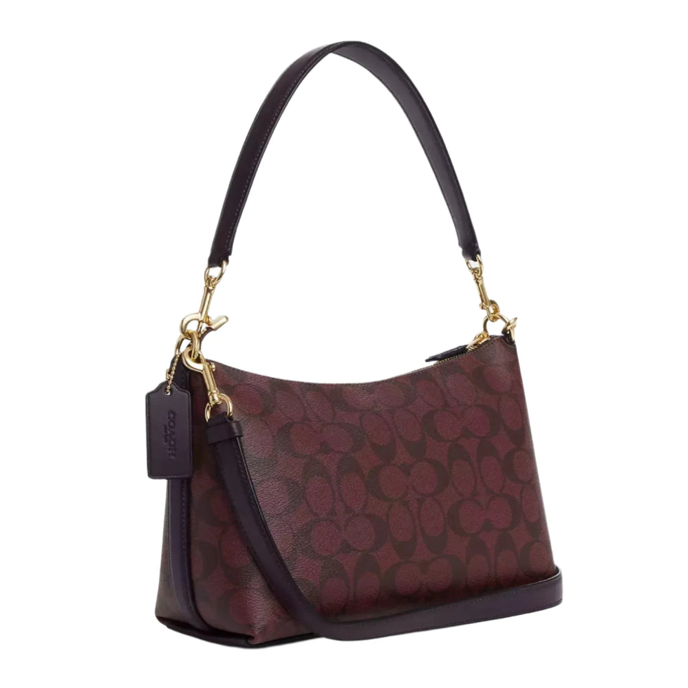 Coach Clara Shoulder Bag In Signature Canvas Oxblood Multi | Hype Vault