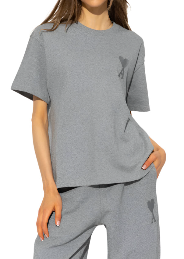 Ami Paris Tonal De Coeur Tee ‘Grey’ (SS22)