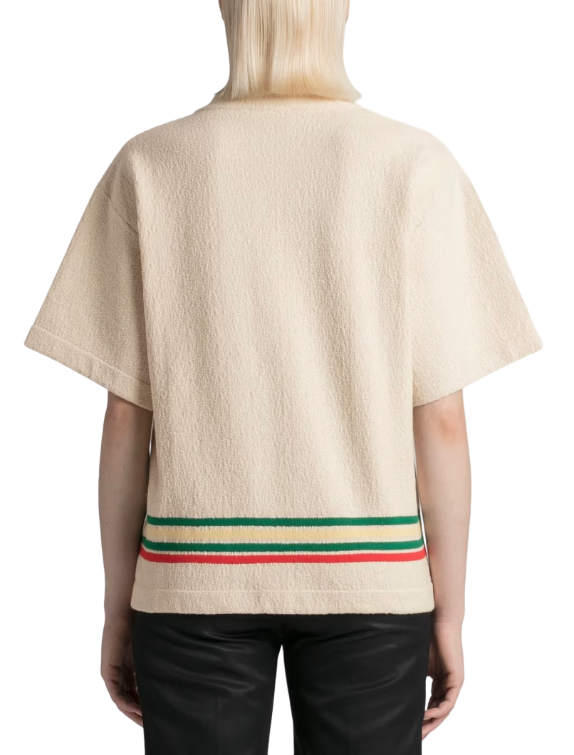 Jil Sander Stripe-Print Colored T-Shirt Beige