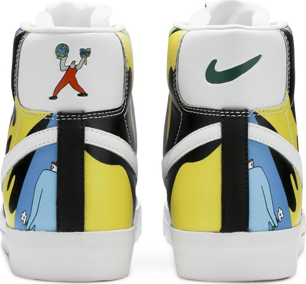ruohan wang x nike blazer mid 77 flyleather multi