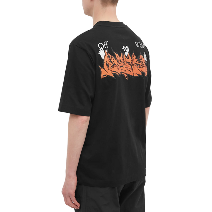 Off-White Neen OW Logo Skate S/S T-Shirt Black Orange | Hype Vault Kuala Lumpur