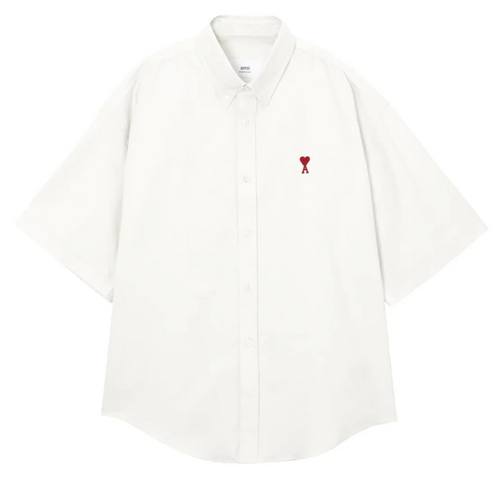 Ami Paris Cotton Boxy Fit Short Sleeves Shirt White (SS24)