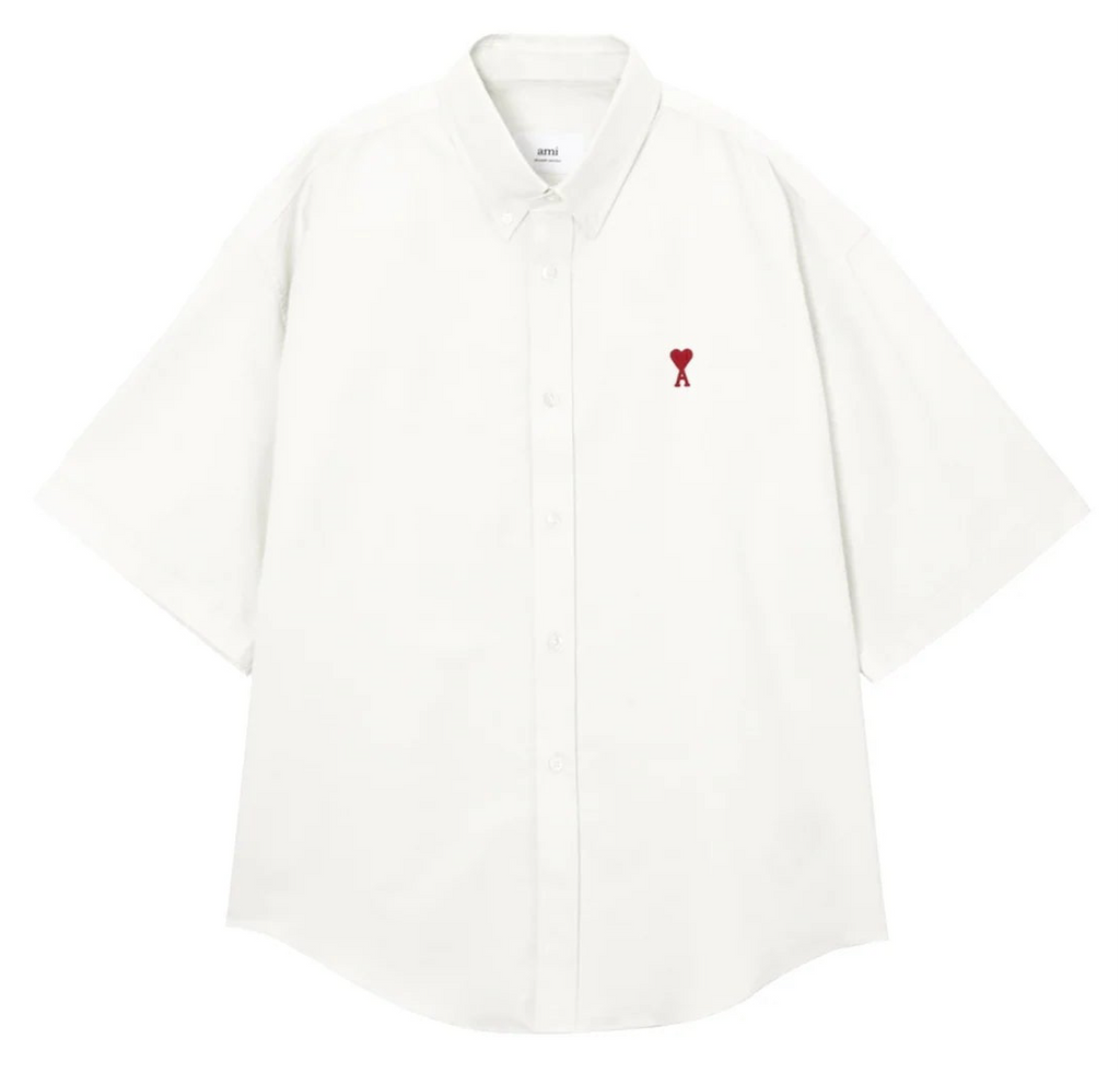Ami Paris Cotton Boxy Fit Short Sleeves Shirt White (SS24