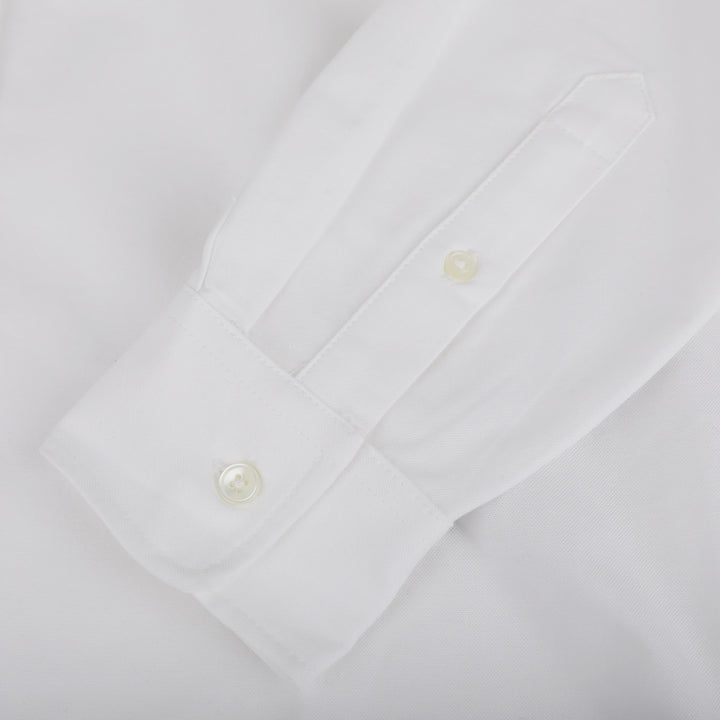 Ami Paris Logo Embroidered Long Sleeved Shirt White