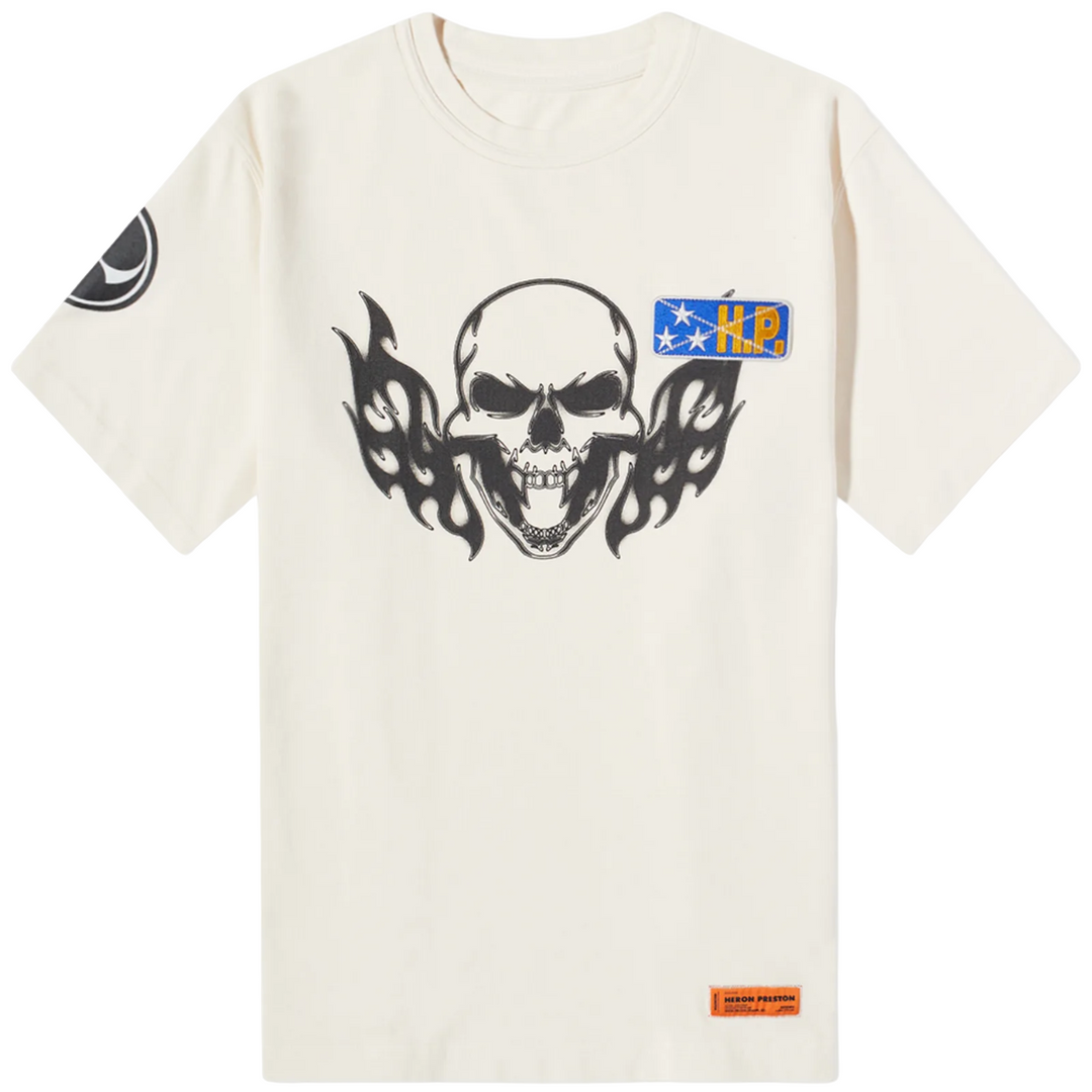 Heron Preston Flaming Skull T-Shirt Off White | Hype Vault Kuala Lumpur 