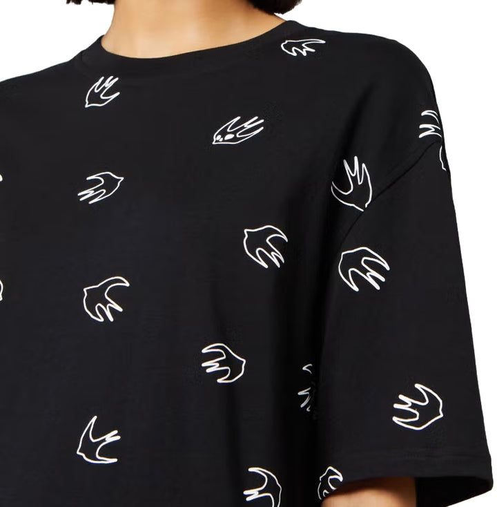 McQ Alexander McQueen Flocked Swallow T-Shirt Black | Hype Vault Kuala Lumpur