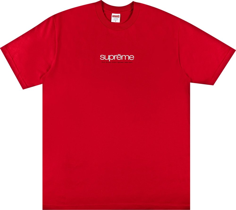 Supreme Five Boroughs Tee Red | Hype Vault Kuala Lumpur | Asia's Top Trusted High-End Sneakers and Streetwear Store 