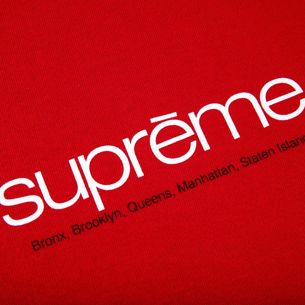 Supreme Five Boroughs Tee Red | Hype Vault Kuala Lumpur | Asia's Top Trusted High-End Sneakers and Streetwear Store 