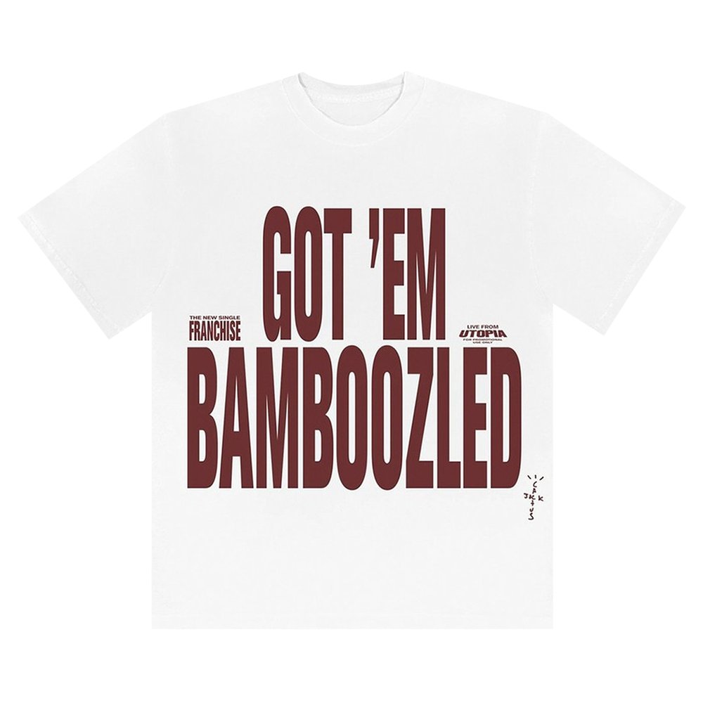 Cactus Jack Travis Scott Get Em Bamboozled Franchise SS Tee White | Hype Vault Kuala Lumpur | Asia's Top Trusted High-End Sneakers and Streetwear Store 