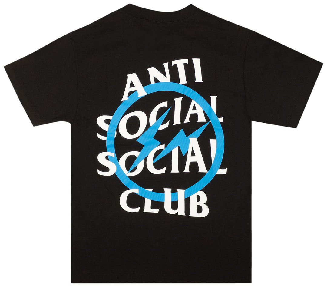 Anti Social Social Club x Fragment Design Blue Bolt Tee Black | Hype Vault