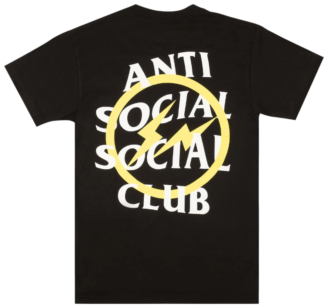 Anti Social Social Club x Fragment Design Yellow Bolt Tee Black | Hype Vault