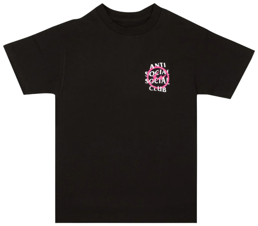 Anti Social Social Club x Fragment Design Pink Bolt Tee Black | Hype Vault