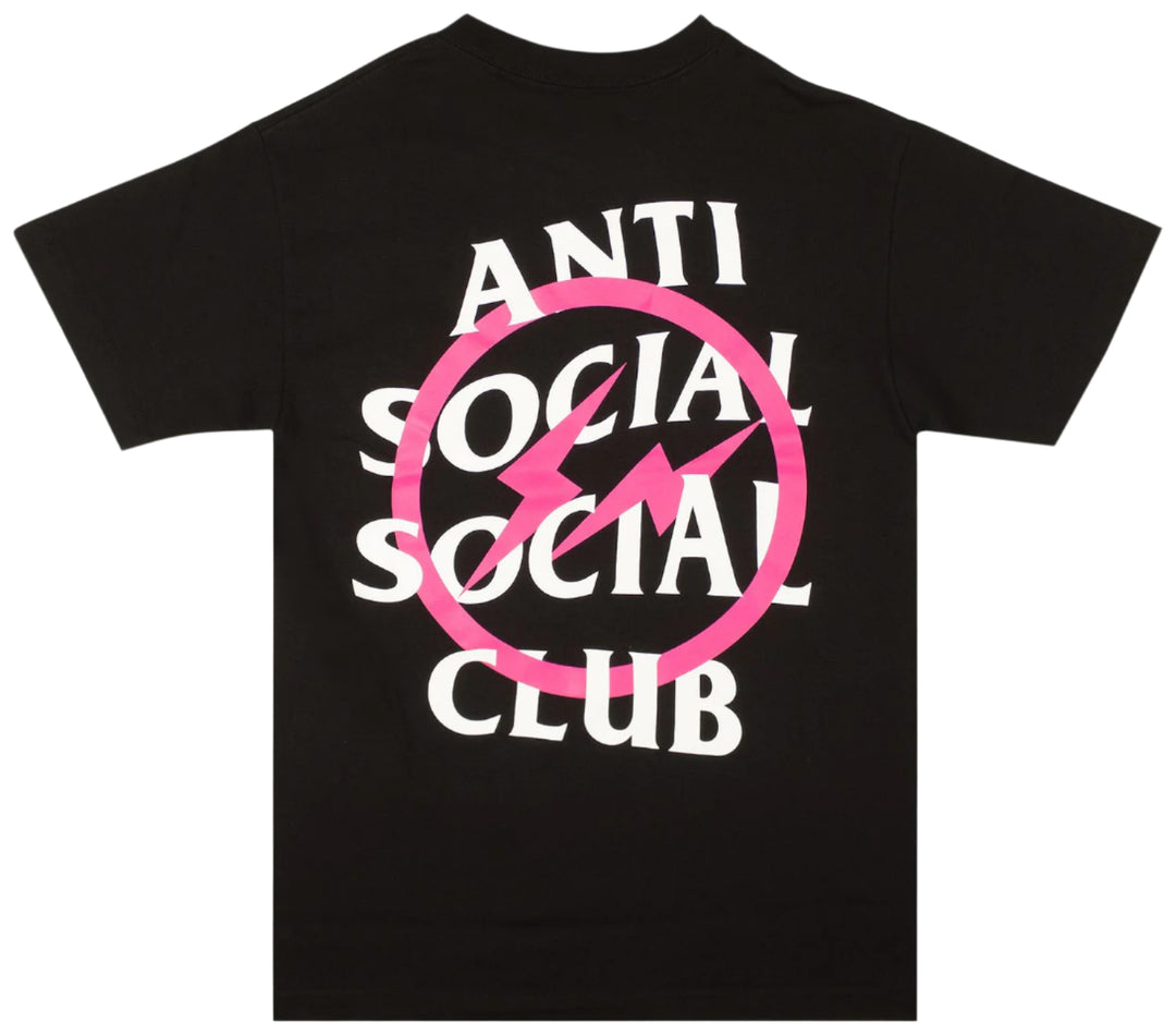 Anti Social Social Club x Fragment Design Pink Bolt Tee Black | Hype Vault