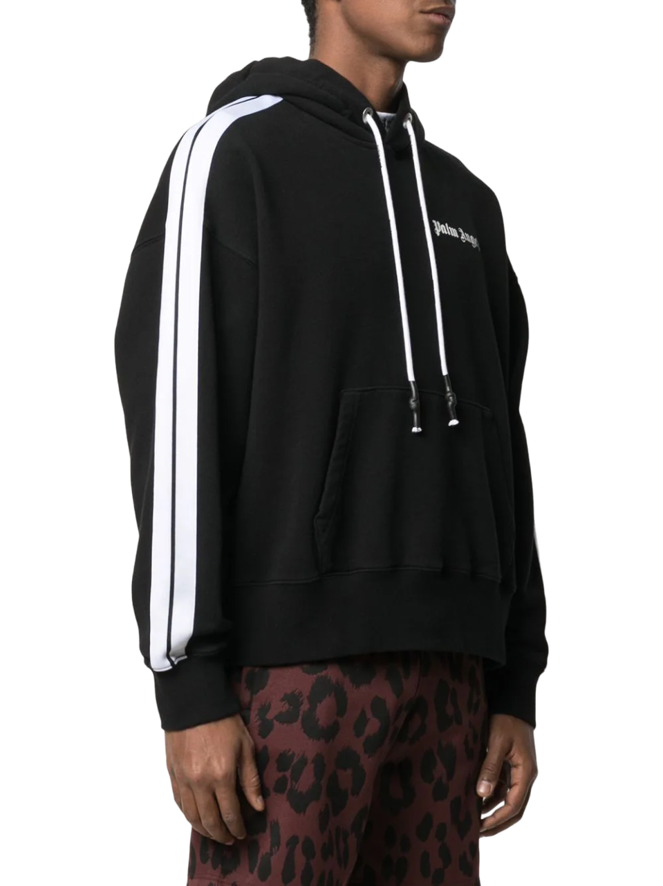 Palms Angels Fleece Track Hoodie Black White