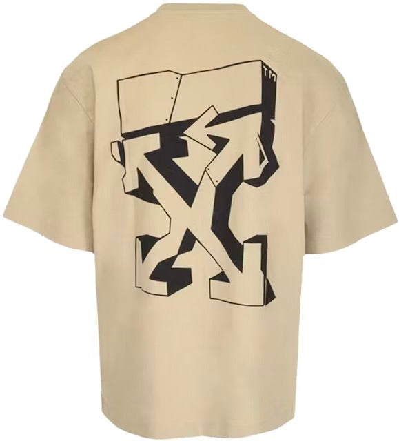 Off-White Graffiti Outline Over Skate S/S Dark Sand Black T-Shirt | Hype Vault Kuala Lumpur