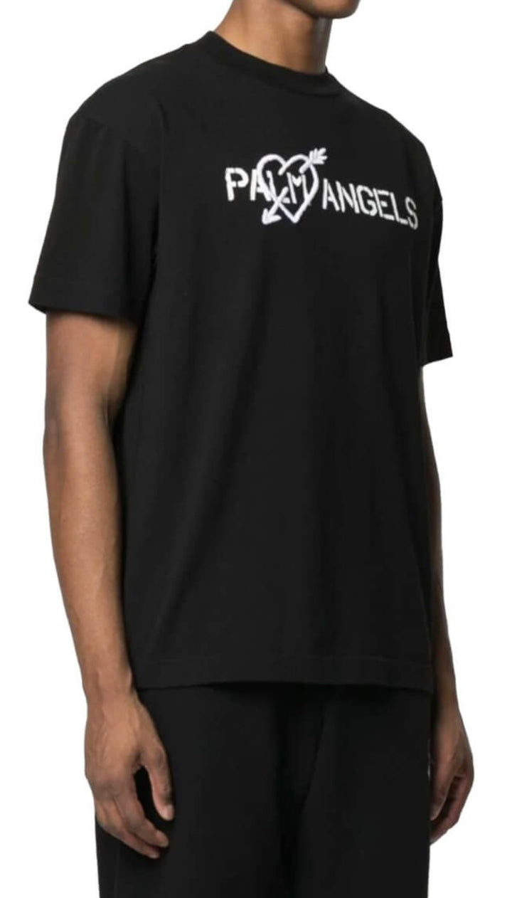 Palm Angels Pierced Heart Logo-Print T-Shirt Black | Hype Vault Kuala Lumpur 