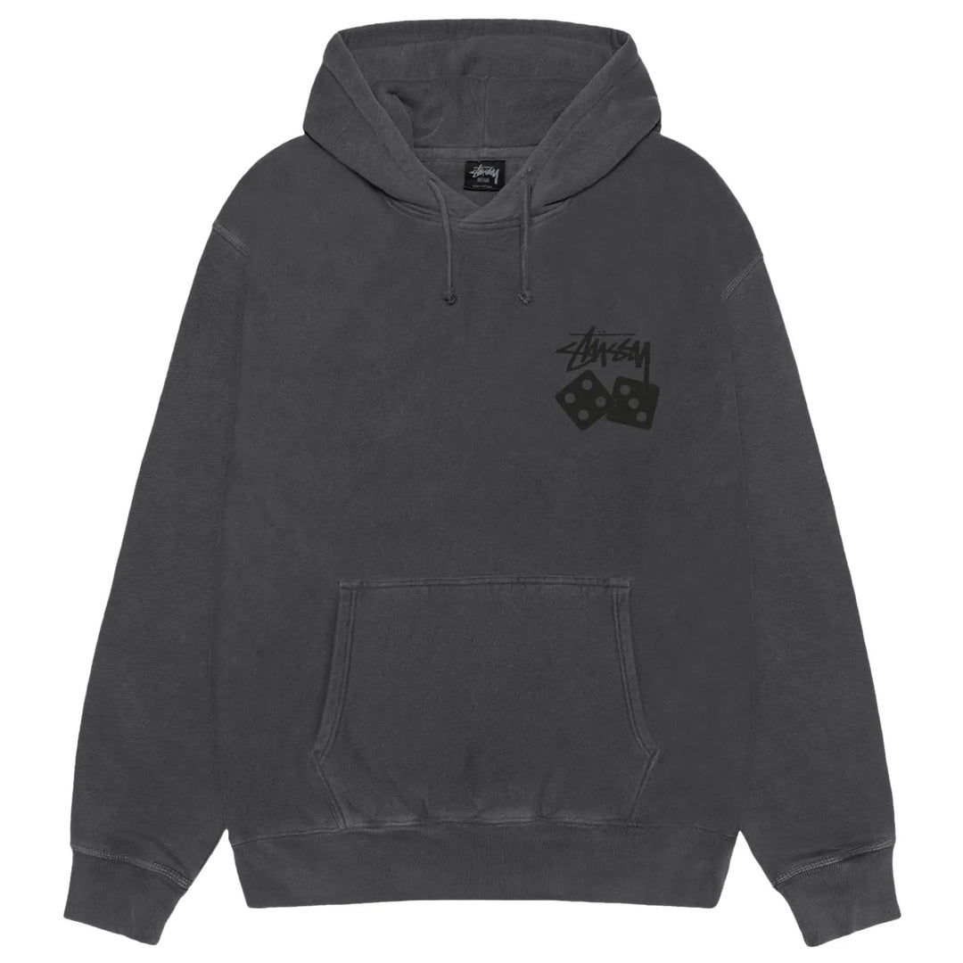 Stussy Dice Hoodie Pigment Dyed 'Black' (SS25)