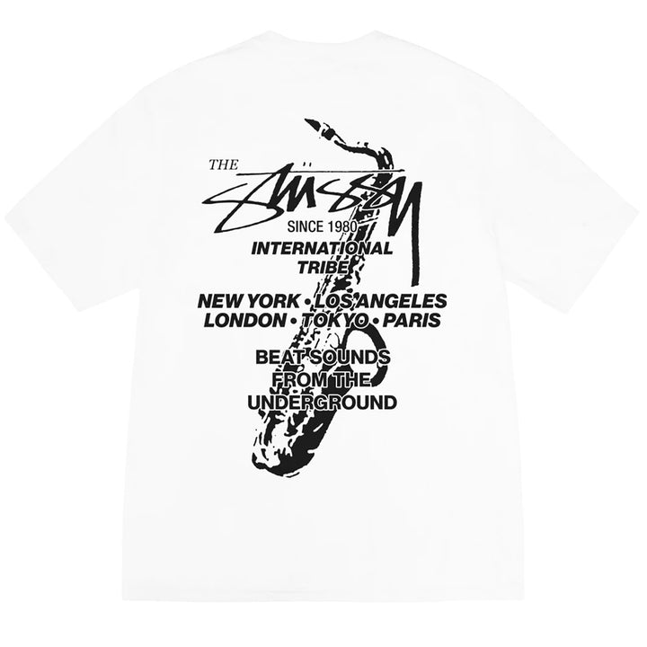 Stussy Beat Sounds Pigment Dyed Tee White - Hype Vault 
