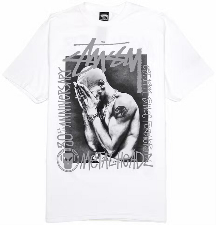 Stussy MetalHeadz 30th Anniversary Tee White