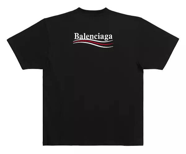 Balenciaga political campaign t-shirt available at Hype Vault – short-sleeve design with bold chest and back prints, featuring a playful, politically inspired twist on the iconic logo.