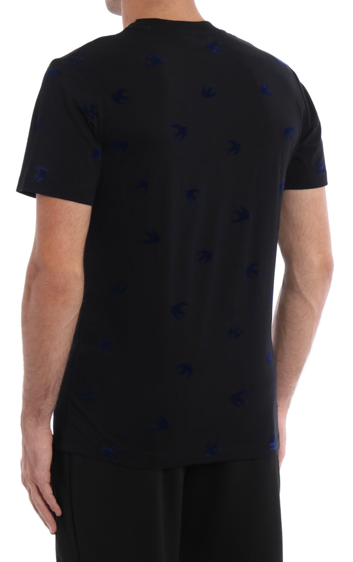 McQ Alexander McQueen Flocked Swallow Blue T-Shirt Black | Hype Vault Kuala Lumpur 