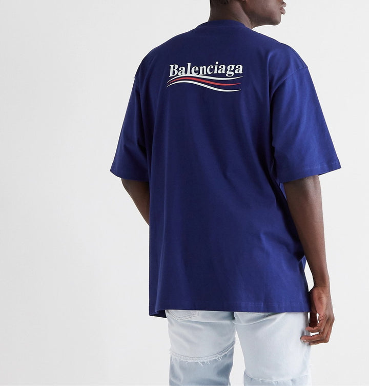 Balenciaga political campaign t-shirt available at Hype Vault – short-sleeve design with bold chest and back prints, featuring a playful, politically inspired twist on the iconic logo.